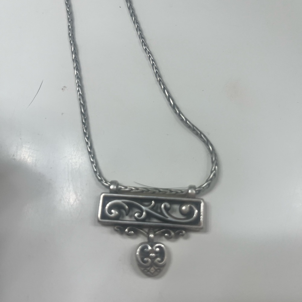 Brighton 18 inch silver tone bar necklace